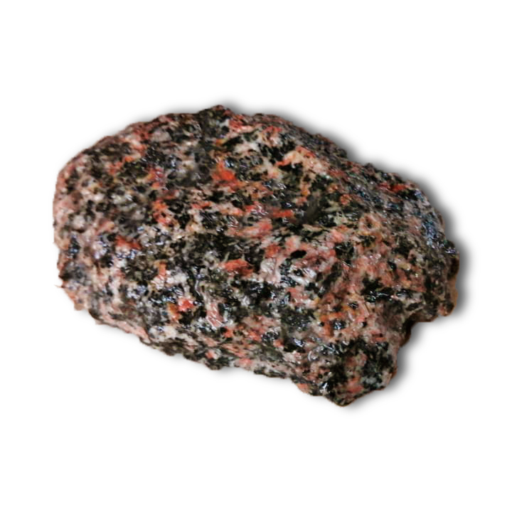 Rhodonite with epidote rough rock