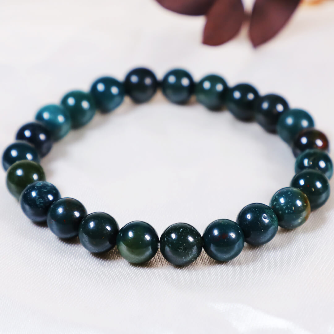 Green Jade (Nephrite) Crystal Bracelet made in India