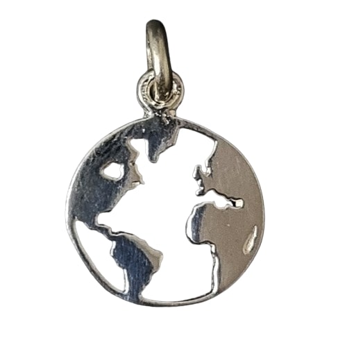World Map Silver Pendant