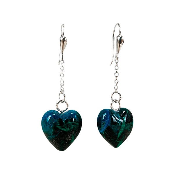 CVhrysocolla heart earrings