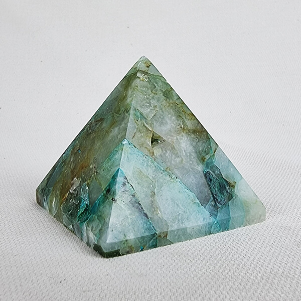 Quartz with Chrysocolla Pyramid