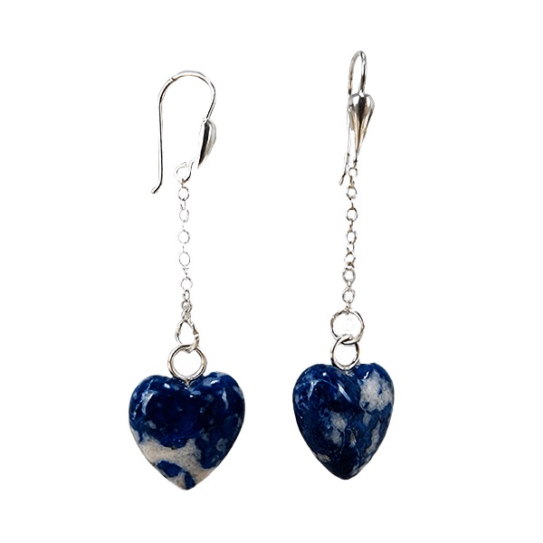 CVhrysocolla heart earrings