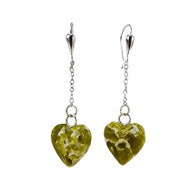 CVhrysocolla heart earrings