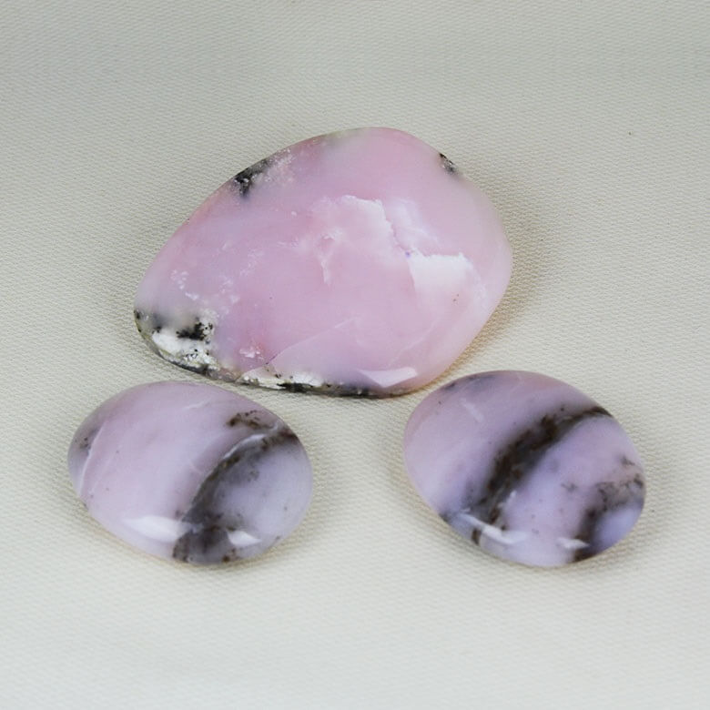 Ethical Pink Opal Crystal palm stones Gemrock