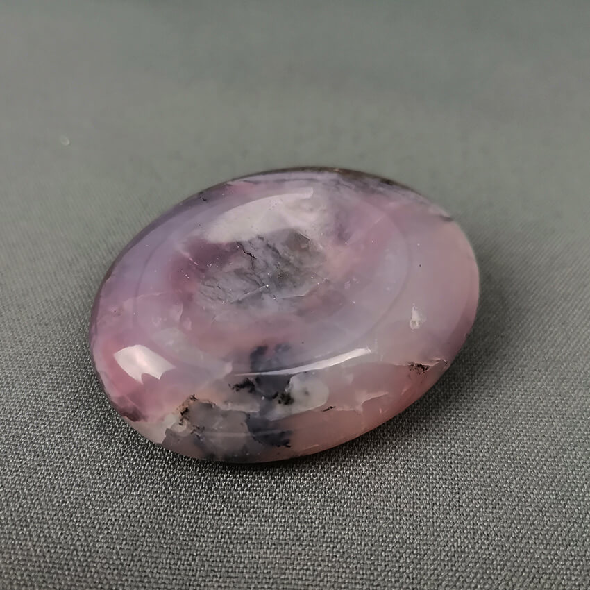 Ethical Pink Opal Crystal worry stone Gemrock