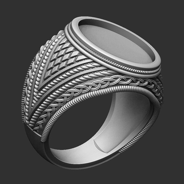 Mens Signet Ring nordic bridet silver ring Gemrock