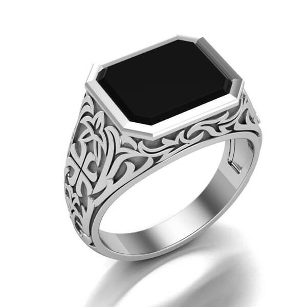 Mens Signet Ring silver ring Gemrock