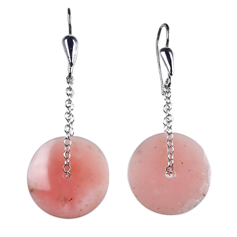 Pink-Opal-heart-earrings with sterling silver gemrock jewelry 2